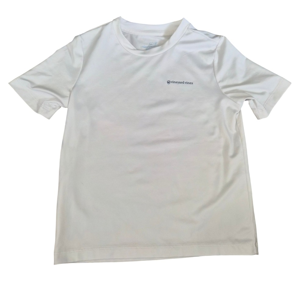 Vineyard Vines Performance T-Shirt Kids 4T White Short Sleeve Whale Logo Tee